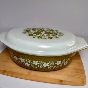 Vintage Pyrex 045 Oval Casserole w/ Lid  Spring Blossom | 2.5 Qt USA